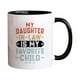 thumbnail image 1 of Taza vintage con texto "No tengo hija favorita" | Taza de café de cerámica blanca brillante | Apta para lavavajillas y microondas | Capacidad de 350 ml | Regalo divertido para mamá, papá, hija,, 1 of 5
