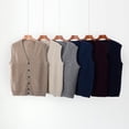 thumbnail image 5 of Men Wool Waistcoat Sleeveless Sweater V-neck Cardigans Twist Flower Cashmere 100% Merino Wool Knitted Vintage Vest Autumn Winter, 5 of 5
