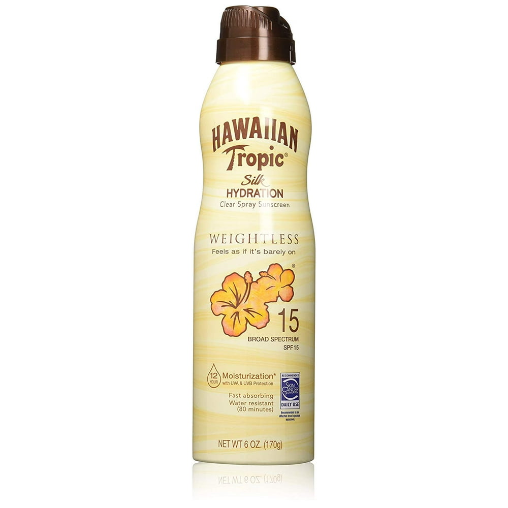 4 Pack Hawaiian Tropic Silk Hydration Weightless Sunscreen Spray SPF 15