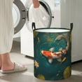 thumbnail image 5 of Fotbe Koi Pond Lilies Pattern Laundry Basket with Handles, Waterproof Large Laundry Hamper, Wash Bag for Corner Dorm, Rolling Laundry Basket with Handles-Small, 5 of 6