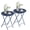 Blue, variant on Folding TV Tray Table, Metal Round Side Table, Purple Dinner Table with Metal Frame, Modern Outdoor Tray Table for Living Room, Bedroom, Patio & Small Spaces, 2 Packs