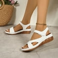 thumbnail image 5 of CHGBMOK Womens Sandals Leather with Adjustable Buckle & Ankle Straps Comfy Wedge Heel for Summer Casual Wear,Sizes 36-43, 5 of 9