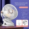 thumbnail image 4 of Ventilador Portátil con Clip y Luces LED, USB, de Escritorio, Silencioso, Recargable, Mini Ventilador de Mesa con Clip, Recargable., 4 of 5