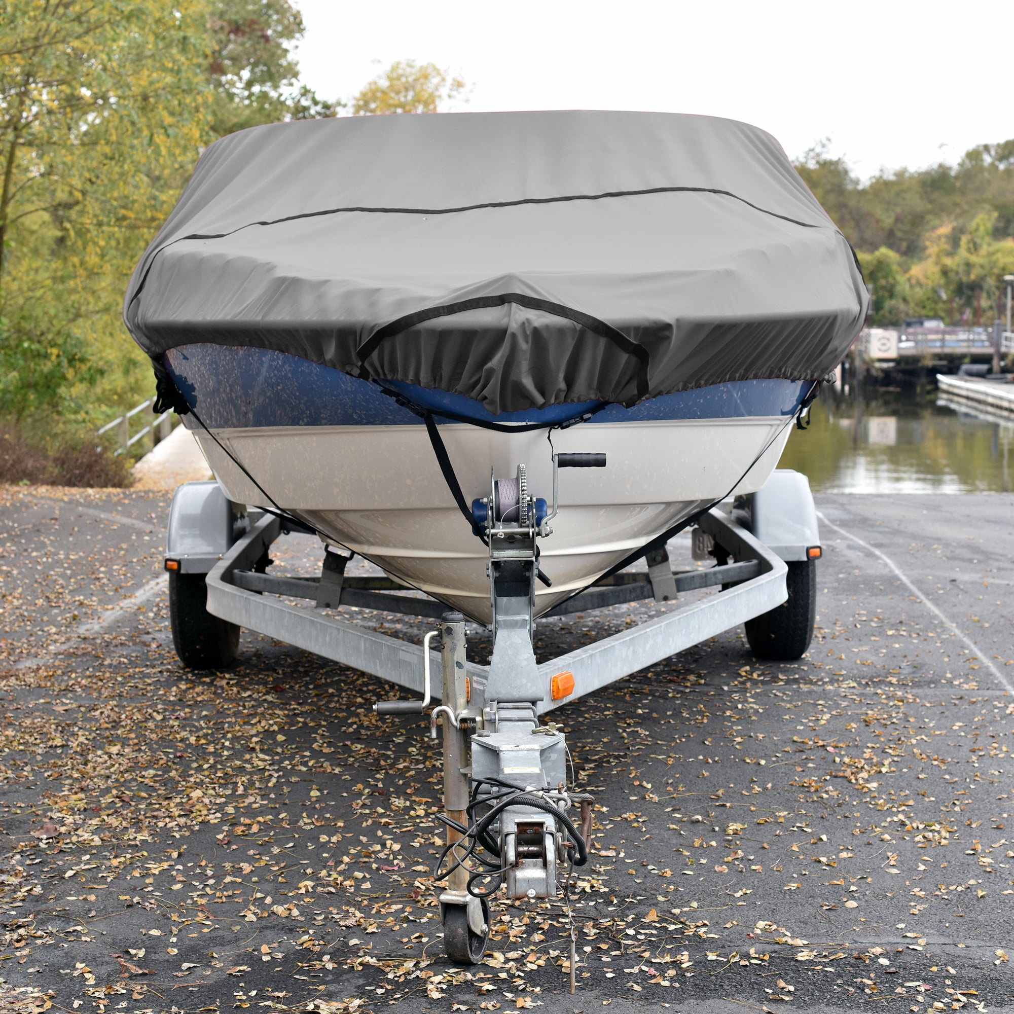 Budge American Flagship Boat Cover, Fits Center Console V-Hull Boats, Gray, 18'-20' Long (Beam Width Up to 106")