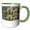 Green/White, variant on 3drose, Levissihan Kayakoy Historical Hillside Houses Art, 11oz Two-tone Black Mug