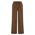 thumbnail image 2 of MAWCLOS Men Trousers Elastic Waist Sweatpants Drawstring Pants Baggy Party Solid Lounge Brown XL, 2 of 9