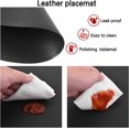 thumbnail image 4 of Black PU Leather Placemats and Coasters Sets of 6 - Round Oval, Waterproof, Washable, 4 of 5
