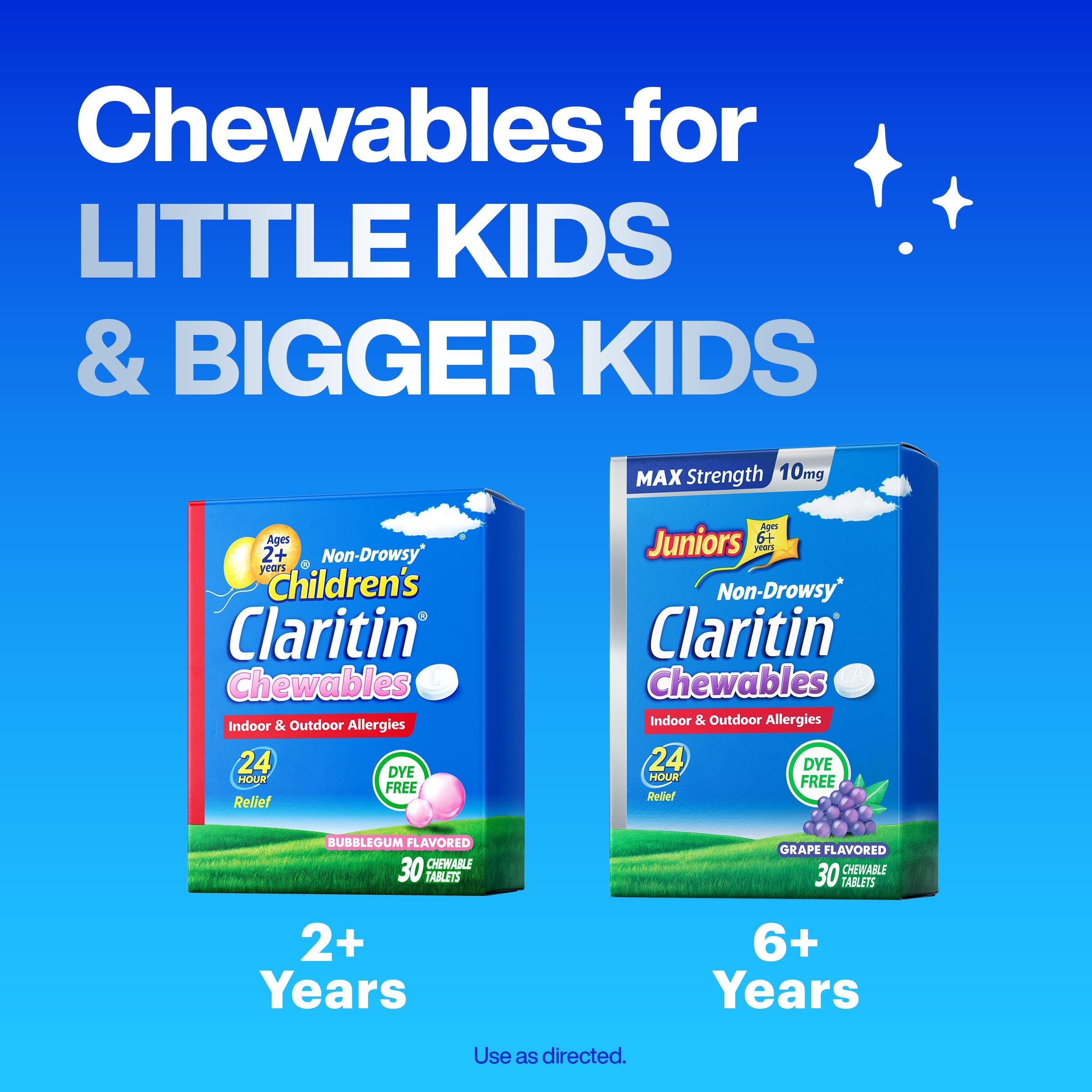 CLARITIN Juniors Max Strength 24hr. Chewable 10mg. Grape 30ct