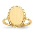 thumbnail image 1 of 14K Yellow Gold Ring Band Signet 11.5x9.0mm Open Back, Size 5, 1 of 5