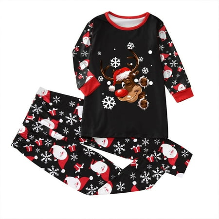 

Christmas Pajamas for Family Parent-Child Outfit Winter Fall Merry Clothes Matching Cute Prints Long Sleeve Tops Pants Santa Prints Pajama Sets