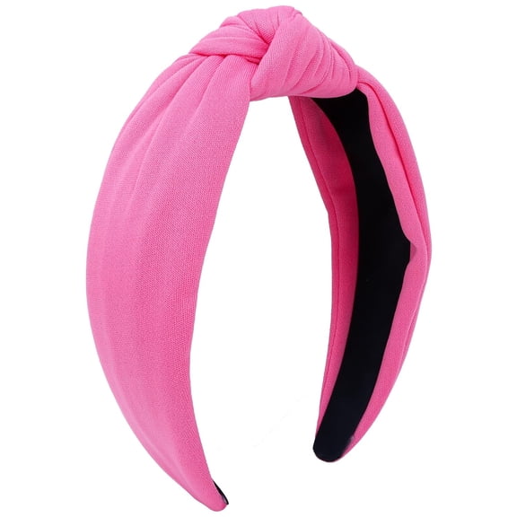 TELOLY Pink Headband Top Knot Headbands for Women Cloth Head Bands for WomenU2019S Hair Non Slip Fashion Wide Knotted Headbands for Women Trendy Knotted Headband for Women