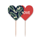 thumbnail image 1 of dibujo planta tropical de arte Palillos de dientes bandera etiqueta de amor selección de pastelitos, 1 of 4