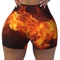 thumbnail image 2 of Gaeub Fiery Orange Flames Energy Print Workout Shorts for Women,Seamless Scrunch Short,Gym Yoga Running Sport Active Exercise Fitness Shorts-Large, 2 of 8