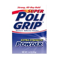 Extra Strength Adhesive - Super Poli-Grip Extra Strength Denture Adhesive Powder, 1.6 Oz, 2 Pack