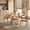 Natural Wood, variant on Round Extendable Dining Table 4-8 Person, 43.3" to 59" Expandable Kitchen Table with Storage Shelf, Silent Rails, Scratch & Water Resistant