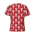thumbnail image 6 of Vsdgher Cartoon Lobster Print Men's Dry Fit Mesh Athletic Shirts Moisture Wicking Tennis T-Shirt Tops, 6 of 9