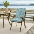 thumbnail image 3 of ARDEN Outdoor Dining Chair Cushion 20 x 20, Coastal Blue Geometric, 3 of 12