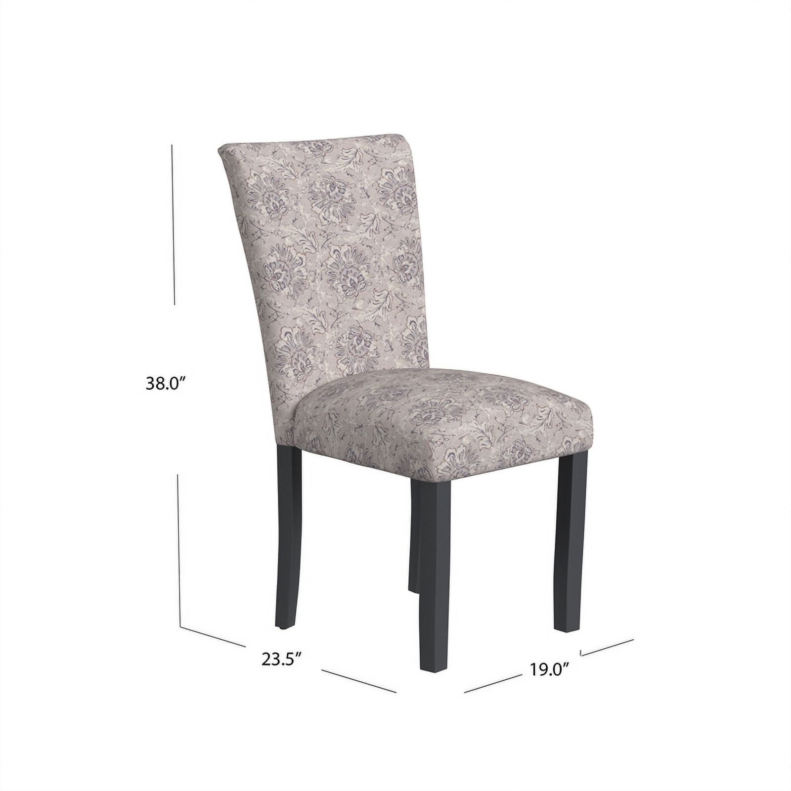 HomePop Classic Parsons Dining Chair, Set of 2, Linen Artistic Floral Print