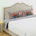 thumbnail image 3 of Yayeee Pillowcase Standard Size Set of 2 Satin Wrinkle Resistant Pillow Case, Orange Vibrant Flowers, 3 of 8