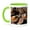 Green/White, variant on 3drose, France, Paris. Scallops, Thursday Market, Boulevard Saint-germain, 11oz Two-tone Black Mug
