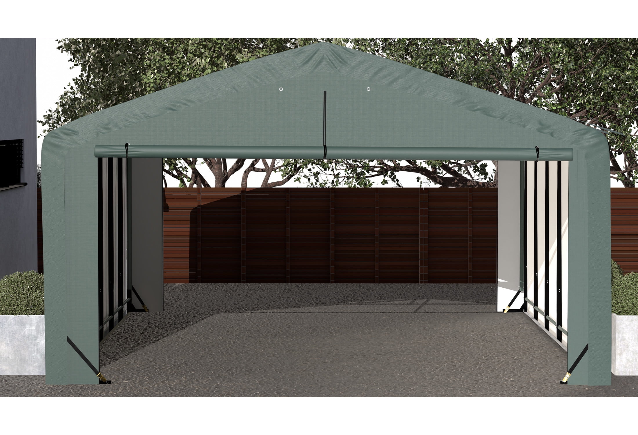 ShelterTube 20x27x12 Green Carports