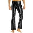 thumbnail image 2 of CHICTRY Mens Retro Disco Dance Pants Vintage Bell Bottom Flared Pants Trousers Stage Show Clubwear Black Large, 2 of 7
