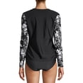 thumbnail image 3 of Time and Tru Women's Long Sleeve Rash Guard Swim Cover Up, 3 of 6