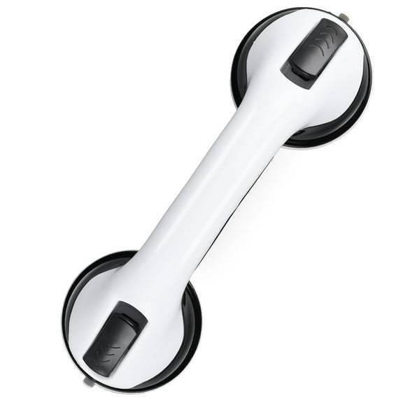 Badiano 12" Suction Cup Grab Bar for Bathtub Shower Bathroom Safety,Plastic,250 lbs Max Load,Black