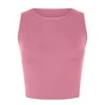 thumbnail image 5 of Sexy Casual Women's Sleeveless Solid Round Neck Tops Ladies Blouse Crop Vest, 5 of 6