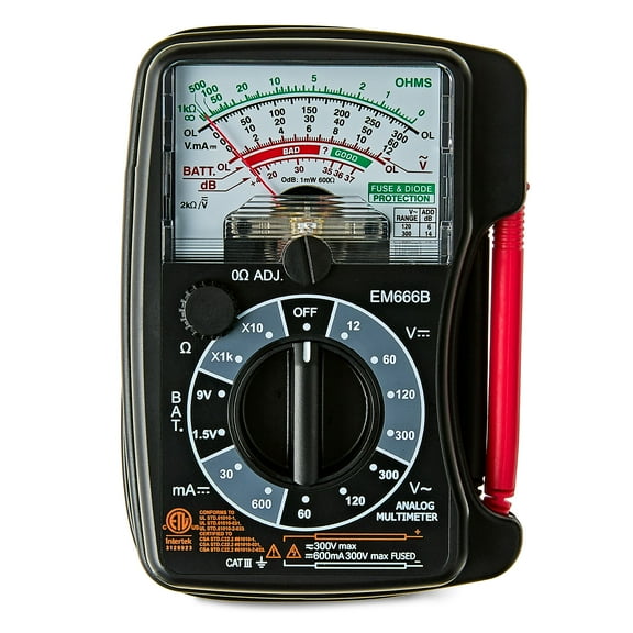 Hyper Tough Analog Multimeter TD35090B, New, 4.75 in Assembled Product Width