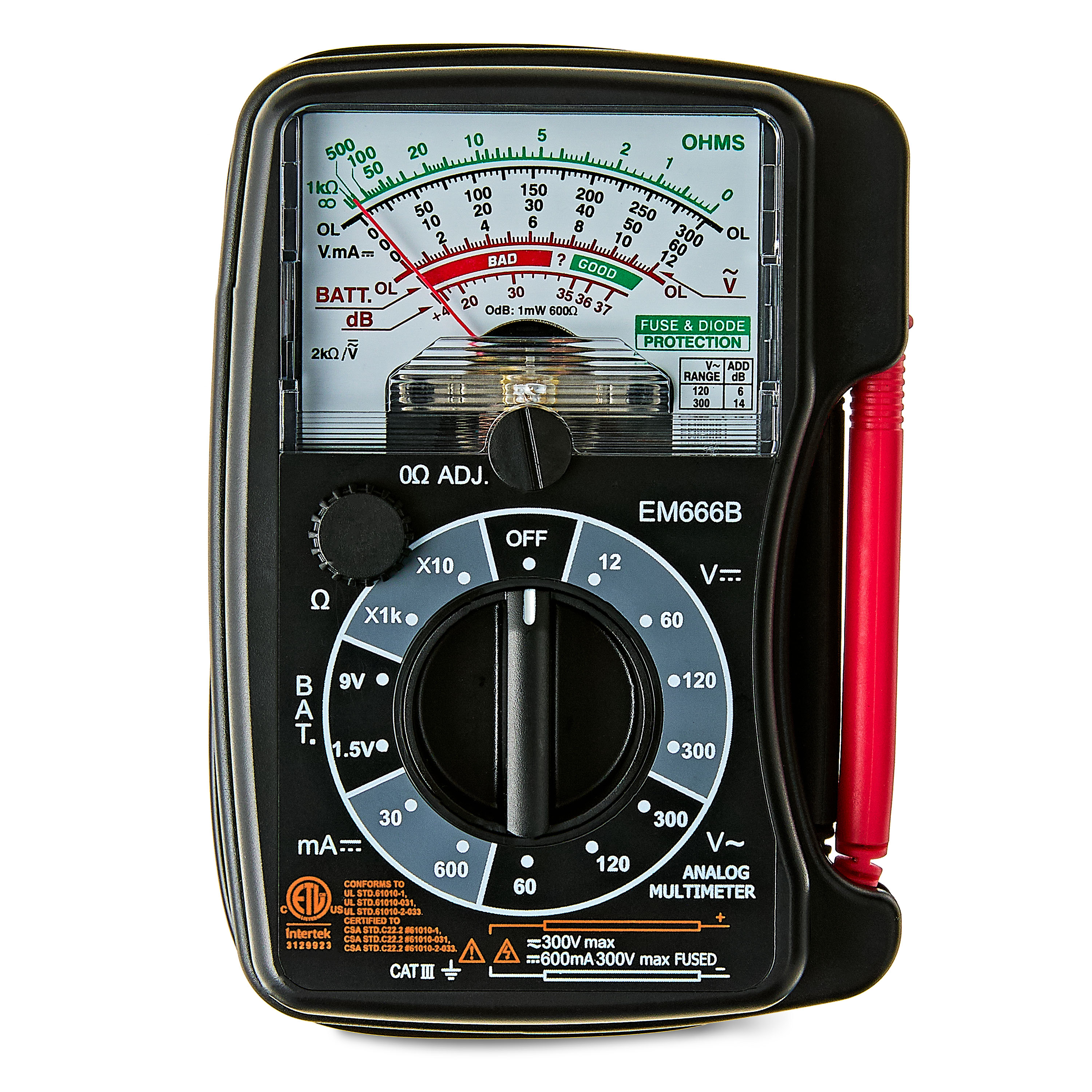 Hyper Tough Analog Multimeter, 5 Functions, 13 Ranges photo 1