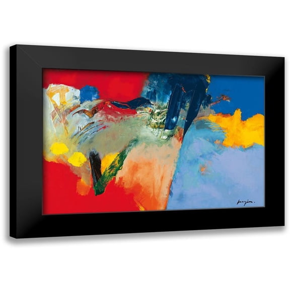 Magis, Pascal 14x11 Black Modern Framed Museum Art Print Titled - Rouge - Bleu II