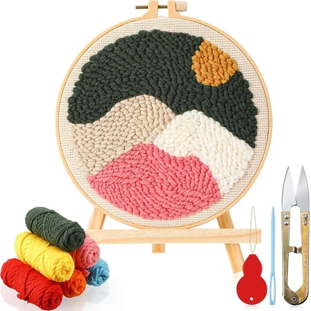 1 Set Punch Needle Embroidery Starter Kit with Display Stand, Punch ...
