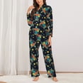 thumbnail image 2 of Pajama Sets for Women 2 Pcs, Colorful Turtles Button Down Long Sleeve Sleepwear Lounge PJ Sets, 2 of 6