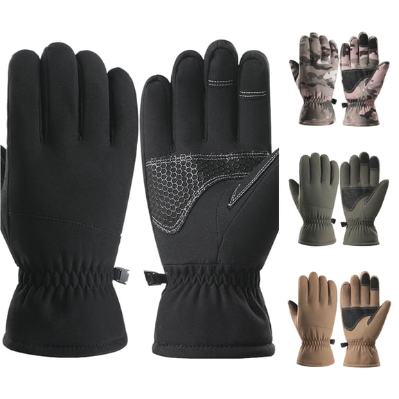 SUXIAN Winter Sports Gloves Couples Winter Outdoor Skiing Cycling Thick Thermal Windproof Cold Weather Gloves Black XL