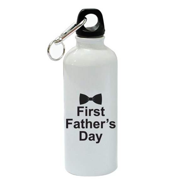 Bowtie First Father's Day White Aluminum Sports 20 oz Water Bottle