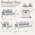 thumbnail image 4 of LayinSun Aluminum Furniture Set with Fire Pit Table, 5 Pieces Patio Sectional Conversation Chat Sofa Modern Seating Set, 4 of 7