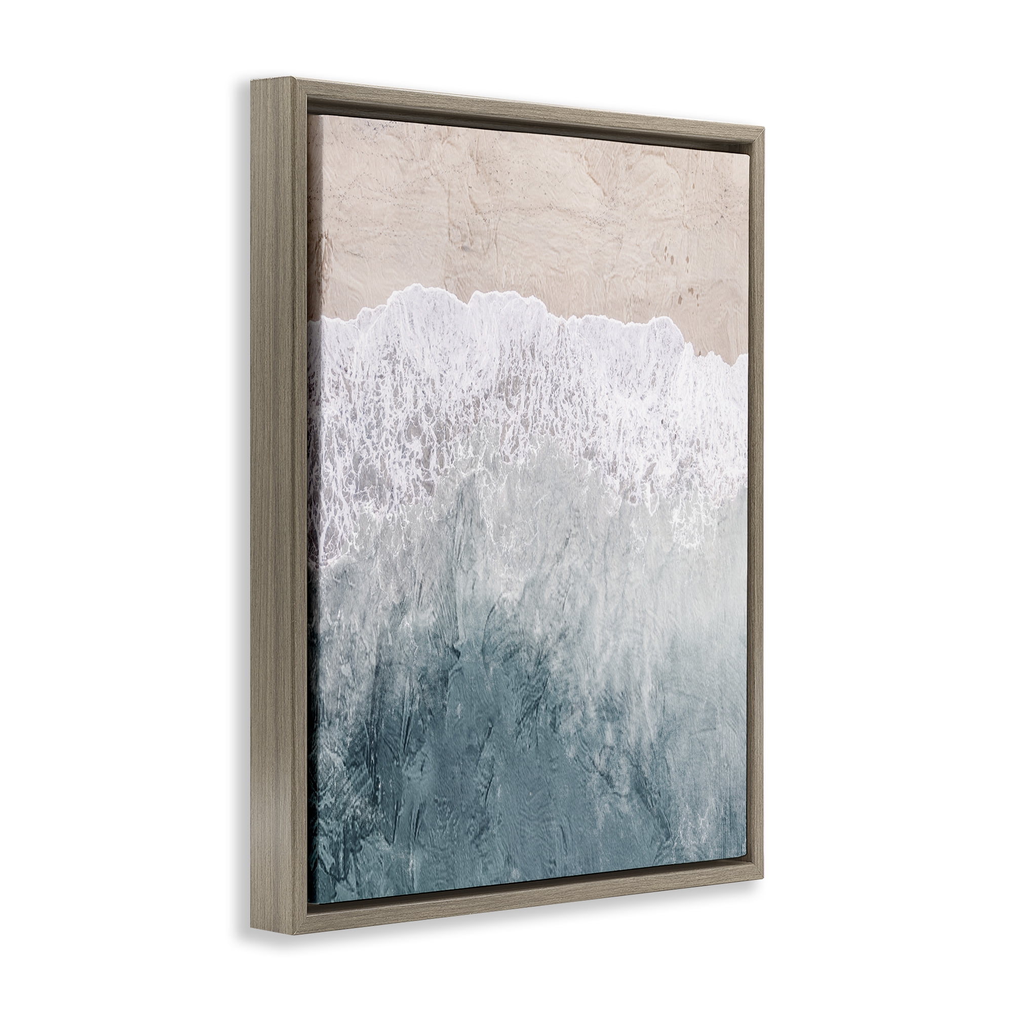 Stupell Industries Beach Top Shore Brown Framed Floater Canvas Wall Art, design by Kim Allen