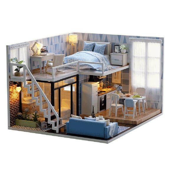 Ouitble Jouet Modèle De Maison De Poupée Bricolage, Mignon Le Château dans Le Ciel, Maison De Poupée Miniature, Kit De Jouets avec Musique