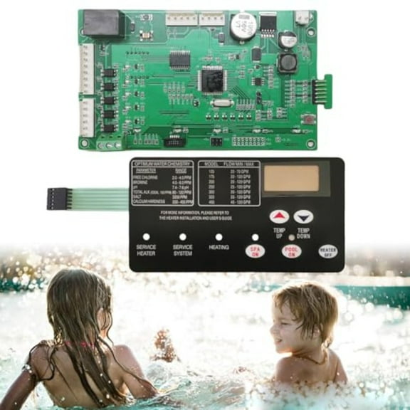 VARONGHKOO 42002-0007S Pool Heater Control Board kit with 472610Z Switch Membrane Pad Compatible with Mastertemp & Sta-Rite Max-E-Therm NA/LP Series Pool/Spa Heater Electrical Systems Replace# 461105