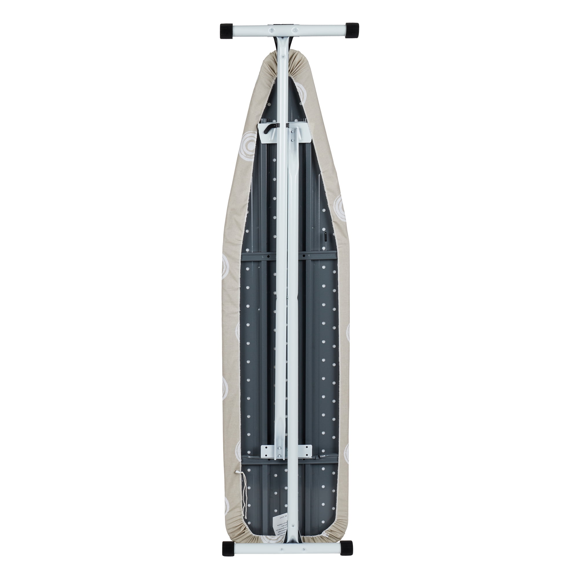 Mainstays Full‑Size T‑Leg Ironing Board – 53" x 14", Adjustable Height, Steel Frame, Thick Padded Cotton Cover, Non‑Slip Feet, Beige
