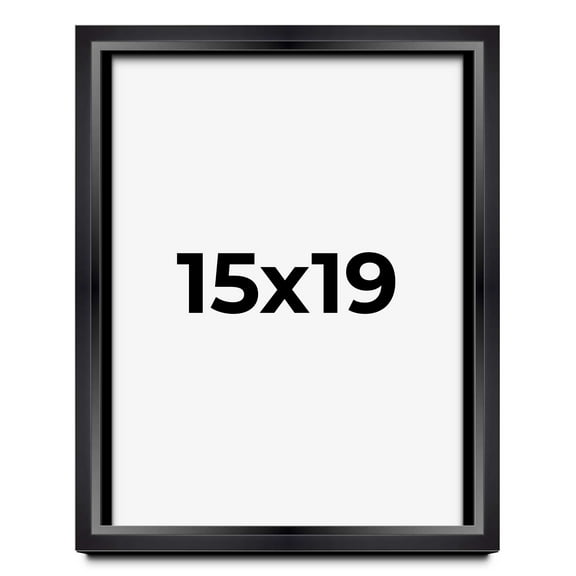 15x19 Shadow Box Frame Black | 1.25 inches Deep Real Wood Contemporary Shadowbox Display Frame | UV