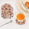 thumbnail image 2 of 6 Pcs Drink Coasters with Holder 3.94in Woven Coasters for Drinks Houses and Flowers Coaster Set for Protection Table, 2 of 7