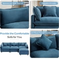 thumbnail image 4 of 111.4" L-Shape Chenille Upholstered Sofa with 5 Pillows, Modern Luxury Sofa Couch with Removable Ottoman, 3-Seater Couch Sectional Sofa Set for Living Room (Blue-5 Pillows), 4 of 18