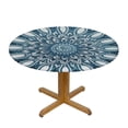 thumbnail image 3 of WYYP Dahlia Floral Medallion Compass Mandala Style Outdoor Fitted Tablecloth White, 3 of 8