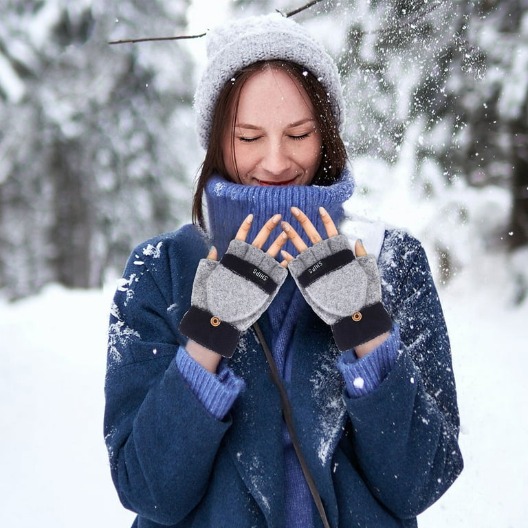 Aboser Heated Gloves for Men Women Winter Texting Thermo Flip