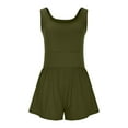 thumbnail image 5 of lcziwo Womens Athletic Romper Workout Running Onesie Shorts Jumpsuits Gym Yoga Tennis Skort Rompers Beach Vacation Outfits Prime Sales Clearance Army Green S, 5 of 9