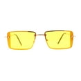 thumbnail image 2 of SA106 Mens Rimless Luxury Square Rectangle Ornate Metal Rim Sunglasses Gold Yellow, 2 of 4