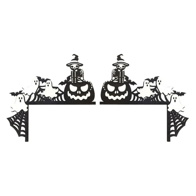Texiao Décoration Maison Halloween Coin de Porte Halloween Panneau de Coin de Porte Décoration Double Porte Angle Panneau Métal pour Décoration Halloween