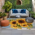 thumbnail image 2 of Sunflower Outdoor Rug for Patio/Deck/Porch, Non-Slip Large Area Rug 4 x 6 Ft, Modern Oil Painting Summer Botanical Indoor Outdoor Rugs Washable Area Rugs, Reversible Camping Rug Carpet Runner, 2 of 8